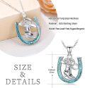 wholesale 925 Sterling Silver 925 Turquoise Inlay Cowboy Boot Horseshoe Pendant Necklace for Women & Girls - Country Western Style Jewelry-0-3