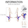 wholesale 925 Sterling Silver Purple Opal Hummingbird Dangle Drop Earrings for Women-0-5