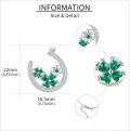 wholesale 925 Sterling Silver Green Crystal Clover Pendant Necklace for Women Girls Mothers Day Gift-0-4