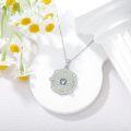 wholesale 925 Sterling Silver Opal Compass Necklace w/ Rose Flower Sun Moon Star Pendant & Crystals - Elegant s for Her-0-2