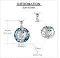 wholesale 925 Sterling Silver Blue Crystal Tree of Life Owl Urn Pendant Necklace with Funnel and Fill Tool-0-4