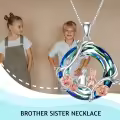 TOUPOP Sterling Silver Blue Crystal Rose Flower Pendant Necklace-0-1
