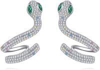 wholesale 925 Sterling Silver Multicolor CZ Snake Stud Earrings for Women and Girls-cubic zirconia snake