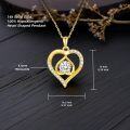 wholesale  14K Gold Moissanite Heart Necklace - 15mm Pendant, 4.5mm Stone, 16-18 Adjustable Chain, Real Solid Gold Jewelry Gift for Her-0-3