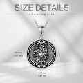 wholesale 925 Sterling Silver Medusa Head Round Pendant Necklace for Women Men Gothic Style Black Enamel Chain Islamic Muslim Religious s 45cm Length-0-2