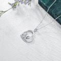 wholesale 925 Sterling Silver Elephant Pendant Heart-Shaped Necklace for Women Girls Mothers Day Gift-0-4