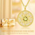 wholesale 925 Sterling Silver Birthstone Sun Coin Pendant Necklace for Women-0-5