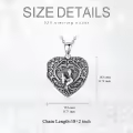 TOUPOP Sterling Silver Mother Locket Holds 2 Photos Tree Of Life Heart Jewelry-0-5