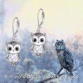 wholesale 925 Sterling Silver Birthstone Owl Dangle Earrings for Women Christmas Gifts-0-5