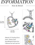 wholesale TOUPOP Hummingbird Necklace Christmas Gifts For Women 925 Sterling Silver Heart Humming Bird Pendant Necklace Hummingbird Jewelry Gifts For Women Mom Her Hummingbirds Lovers Birthday Gift -0-3