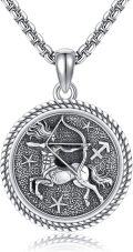 wholesale 925 Sterling Silver Sagittarius Constellation Pendant Necklace Zodiac s for Women and Men-0-0