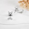 wholesale 925 Sterling Silver French Bulldog Dog Stud Earrings for Women Girls -0-1