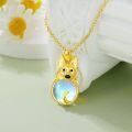 wholesale Gold 925 Sterling Silver Moonstone Wolf Head Pendant Necklace for Women Memory Keepsake Gifts-0-2