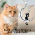 wholesale 925 Sterling Silver Moon & Cat Pendant Necklaces I Love You to the Moon and Back s for Women Girls-0-4