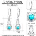 wholesale 925 Sterling Silver Celtic Knot Teardrop Larimar Drop Earrings Gift for Her-0-2
