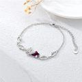 wholesale 925 Sterling Silver Pink Crystal Butterfly Charm Bracelet for Girls & Teenagers-0-14