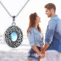 wholesale 925 Sterling Silver Moonstone Oval Photo Locket Pendant Necklace for Mothers Daughters Wives-0-4