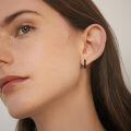 wholesale 925 Sterling Silver Huggie Hoop Earring Wholesale Black Enamel-0-4