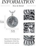 wholesale 925 Sterling Silver Round Medusa Head with Snakes Pendant Necklace for Men Women Catholic Protection s 36cm Chain Length-0-4