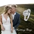 TOUPOP 14k White Gold Plated Moissanite Ring D VVS1 Round-0-2