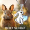 wholesale 925 Sterling Silver Moonstone Bunny Necklace - Hypoallergenic, 18+2in Chain, Gift for Women-0-5
