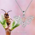 wholesale 925 Sterling Silver Butterfly Heart Pendant Necklace 925  for Women Girls-0-3