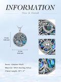 wholesale 925 Sterling Silver Abalone Shell Celtic Tree of Life Pendant Necklace-0-3