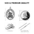 wholesale 925 Sterling Silver St George Oval Medal Necklace-0-3