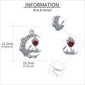 wholesale 925 Sterling Silver Crescent Moon Heart Pendant Necklace-0-4