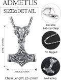 wholesale 925 Sterling Silver Viking Thor's Hammer Mjolnir Pendant Necklaces for Men - Charms & Pendants s-0-1