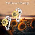 wholesale 925 Sterling Silver Gold Plated Sunflower Huggie Hoop Earrings for Women Cartilage Jewelry-0-1