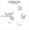 wholesale 925 Sterling Silver Hummingbird Pendant Necklace for Women Girls Mothers Day Gift Jewelry 43mm x 68mm-0-4