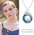 wholesale 925 Sterling Silver & Crystal Dragonfly Infinity Necklace for Women, Elegant Jewelry Gift for Wife Mom Sister Daughter, Hypoallergenic Cubic Zirconia Pendant-0-5