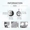 wholesale 925 Sterling Silver Tree of Life Pendant with Turquoise and Lapis Lazuli Stones Necklaces for Women-0-3