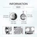 wholesale 925 Sterling Silver Oxidized Crescent Moon Tree Of Life Cubic Zirconia Pendant Necklace-0-3