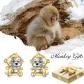 wholesale 925 Sterling Silver Monkey Stud Earrings - Cute Animal  for Women-0-2