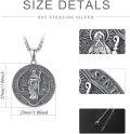 wholesale 925 Sterling Silver 925 Saint Benedict Medal Pendant Necklace  for Catholic Protection Gifts-0-5