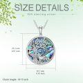 wholesale Sterling Silver Crystal Abalone Shell Animal Pendant Tree of Life Necklace-0-26