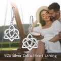 wholesale 925 Sterling Silver Celtic Knot Triquetra Drop Earrings Platinum Plated Lever Back-0-2