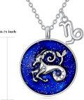 wholesale Sterling Silver Aries Zodiac Constellation Necklace Horoscope Medallion Choker Coin Pendant Dainty Birthday Gift for Women-0-38