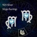 wholesale 925 Sterling Silver Aquarius Heart Stud Earrings for Women Astrology Gift-0-4