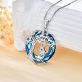wholesale 925 Sterling Silver Blue Crystal Tree of Life Hamsa Hand Evil Eye Pendant Necklace-0-3