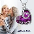 wholesale TOUPOP Gift For Mom Sterling Silver I Love You Mom Jewelry With Heart Crystal Birthday Gifts For Mom From Son Daughter -0-1