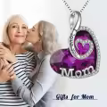 TOUPOP Sterling Silver Crystal I Love You Mom Heart Jewelry Gift-0-1