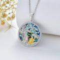 wholesale Sterling Silver Crystal Abalone Shell Animal Pendant Tree of Life Necklace-0-3