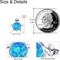 wholesale 925 Sterling Silver Blue Opal Turtle Stud Earrings - Ocean Themed Sea Creature  for Her-0-3