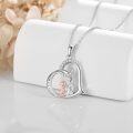 wholesale 925 Sterling Silver Heart-shaped Pendant with Mother and Child Scene - I Love You Forever Necklace-0-3