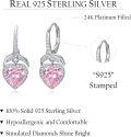 wholesale 925 Sterling Silver Heart Birthstone Hoop Earrings for Women 925 Small Huggie Hoops Hypoallergenic-0-4
