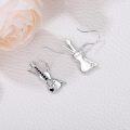 wholesale 925 Sterling Silver Violin Dangle Earrings Gift for Librarians and Music Lovers-0-1