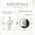wholesale 925 Sterling Silver Heart Treble Clef Musical Notes Cubic Zirconia Pendant Necklaces s for Women Girls 45cm Chain Length (Silver)-0-2